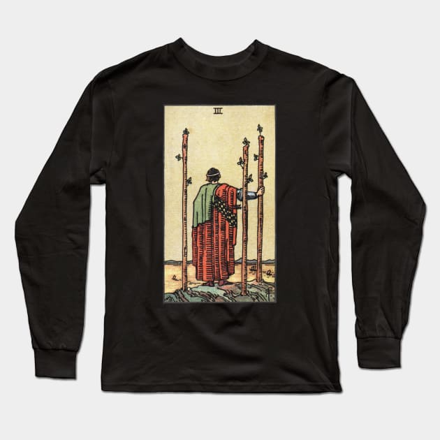 THREE OF WANDS Long Sleeve T-Shirt by WAITE-SMITH VINTAGE ART